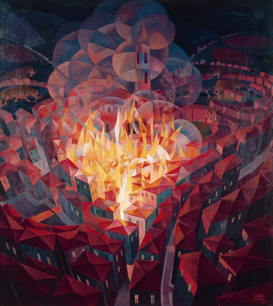 Incendio, Città by Gerardo Dottori, 1926