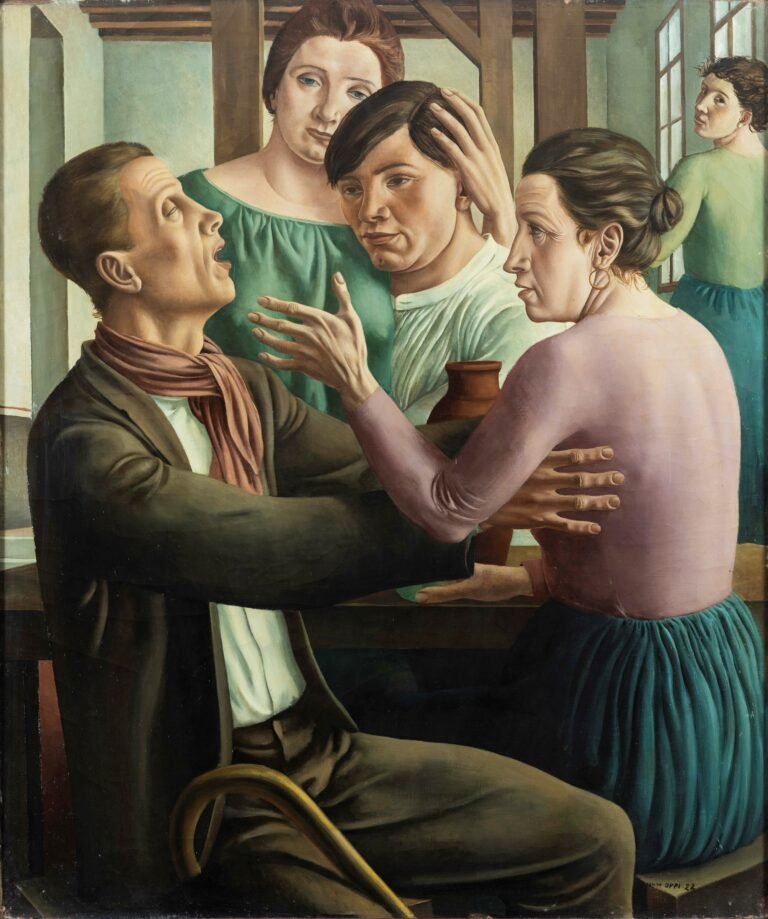 Il cieco e altre figure by Ubaldo Oppi, 1922