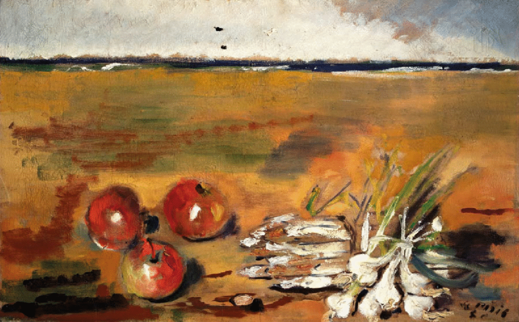Still Life with Garlic by Filippo de Pisis, 1930