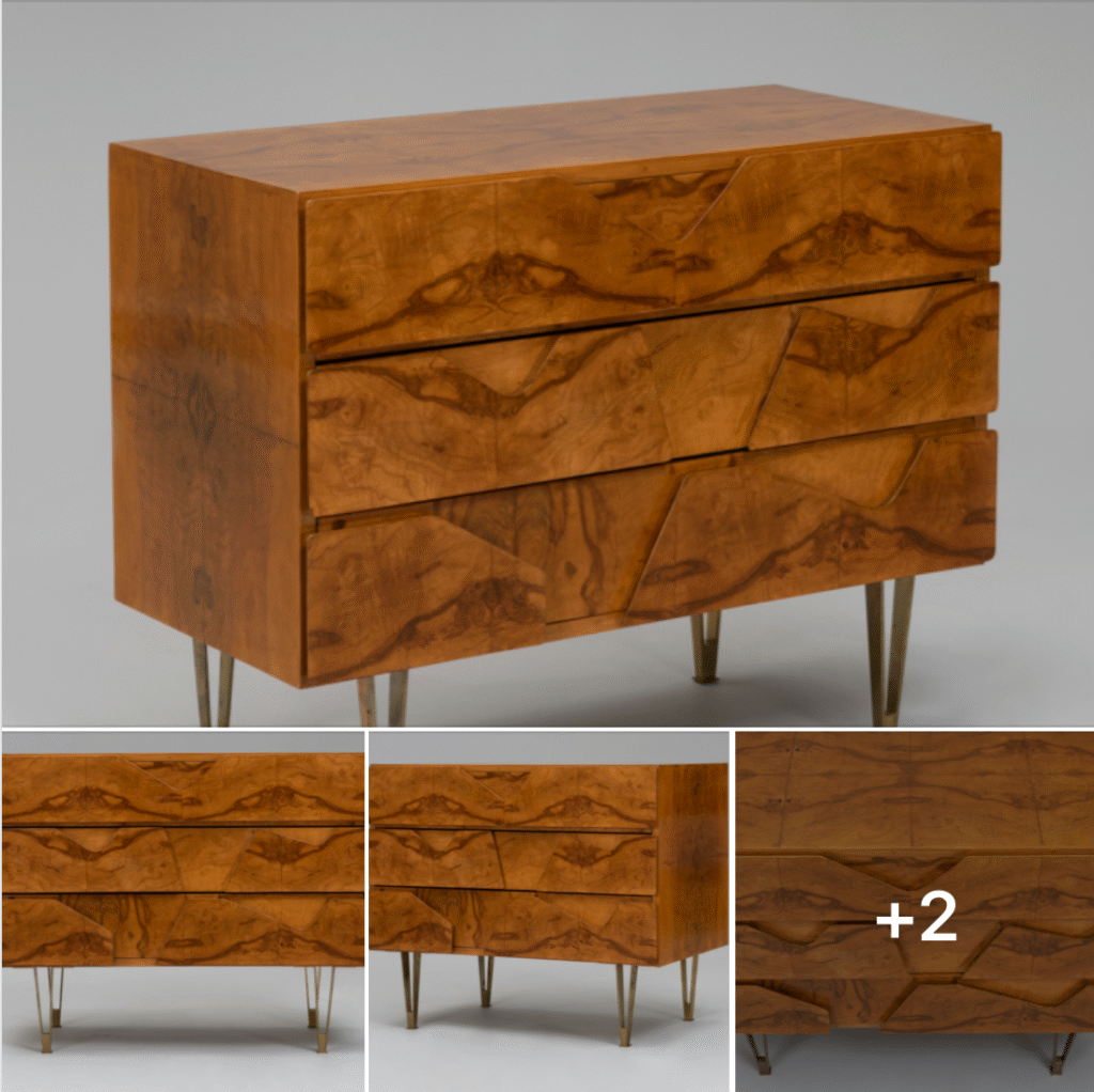Olive Wood Chest of Drawers by Gio Ponti, 1950s
