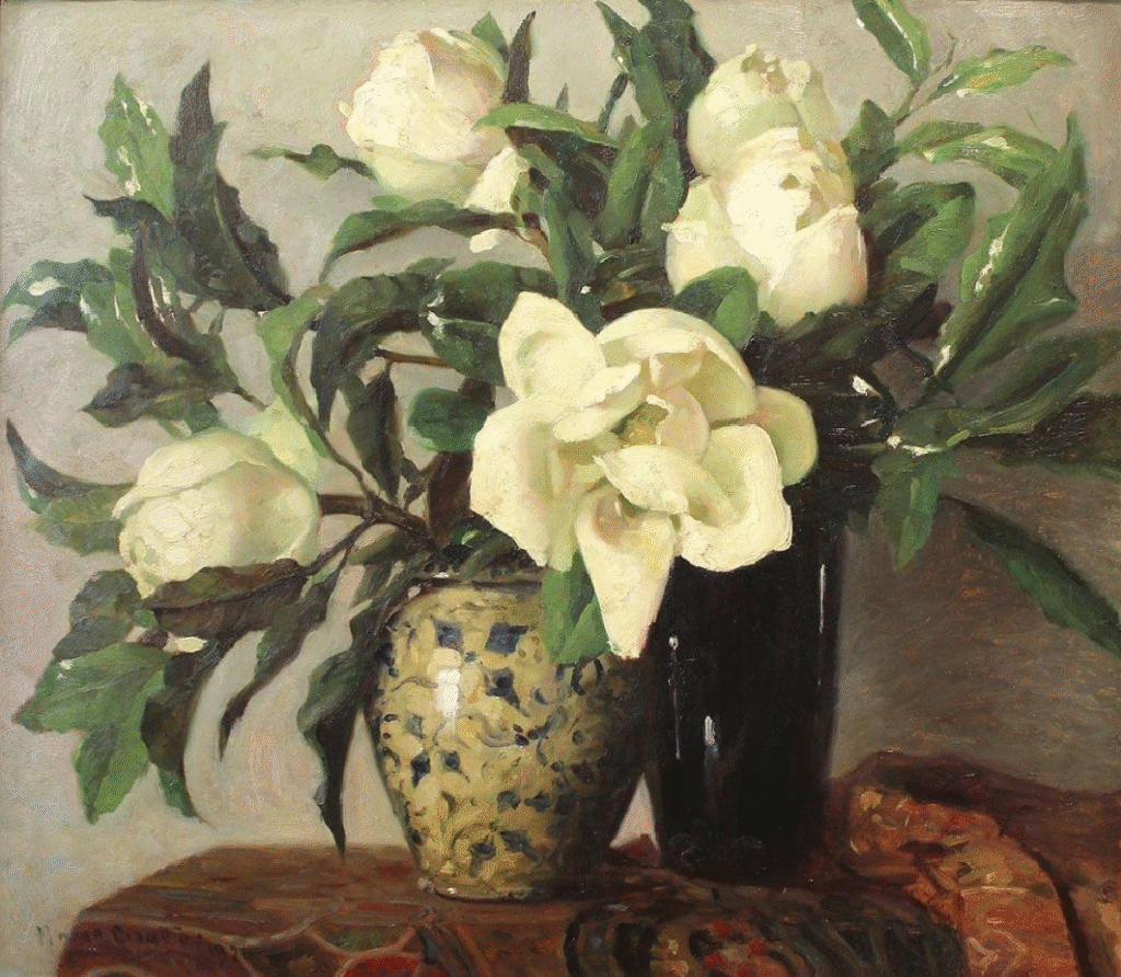 Vases with Magnolias by Bruno Croatto, 1929