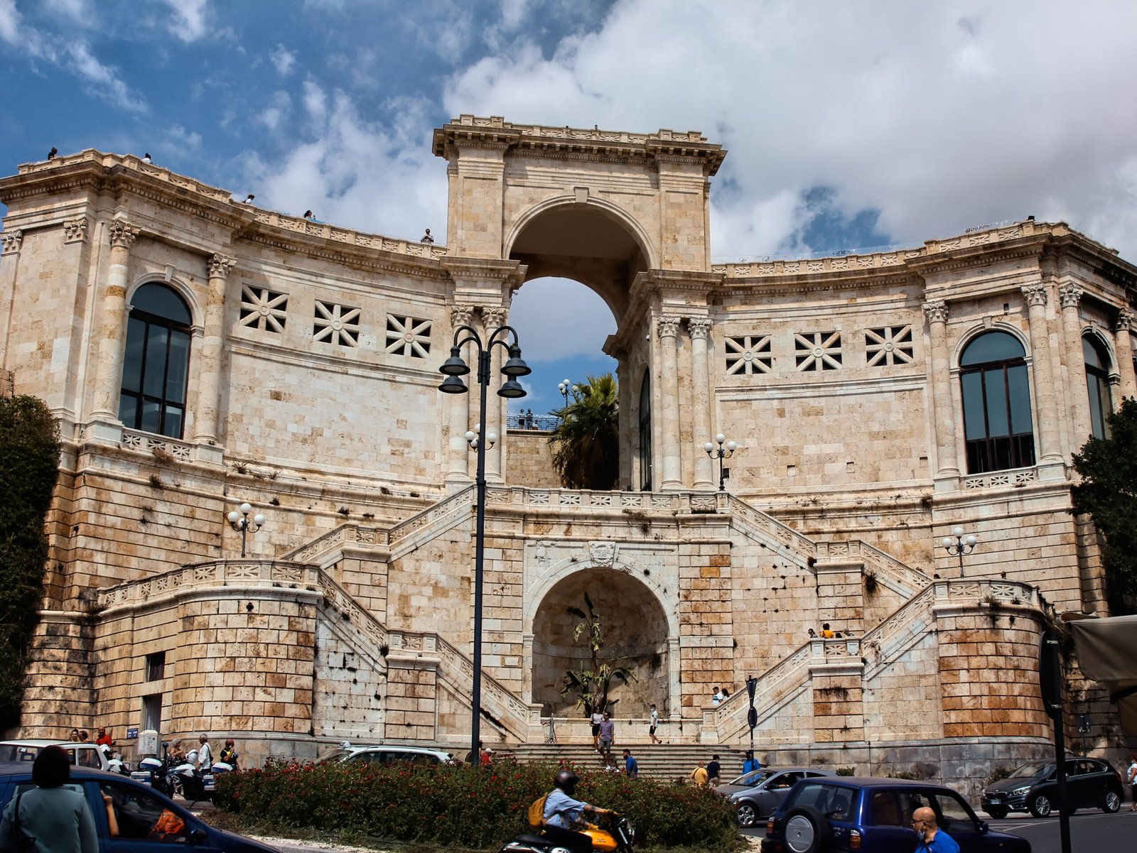 Bastione di Saint Remy, Cagliari — the monumental staircase rising from Piazza Costituzione