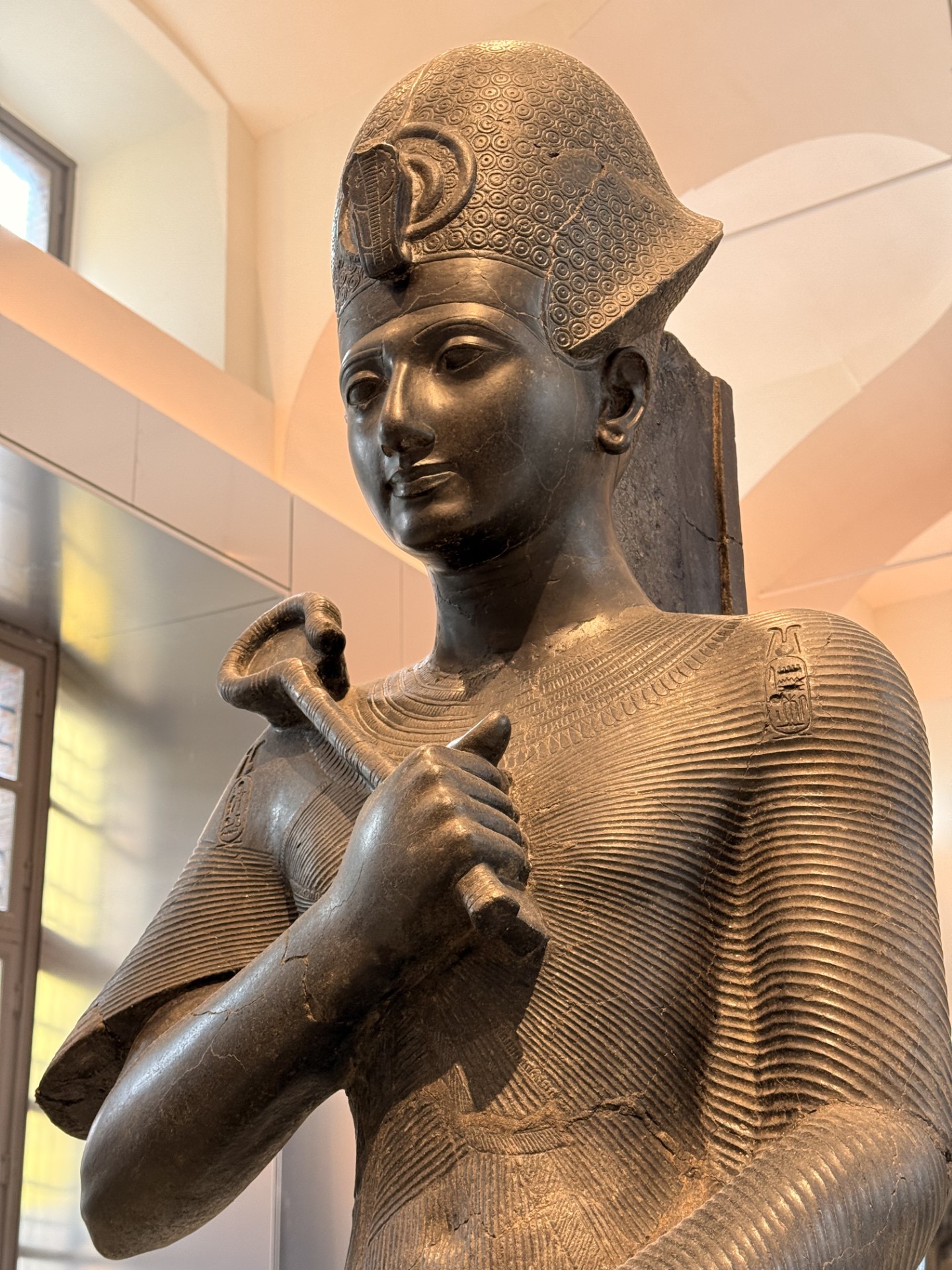 Seated colossal statue of Ramesses II in the Gallery of Kings at the Museo Egizio, Turin