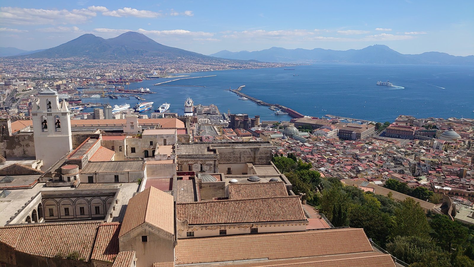 The Maschio Angioino (Castel Nuovo), the moated medieval fortress at the centre of Naples, Campania