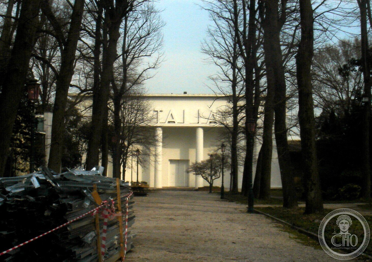 Exterior of the Padiglione Italia at the Giardini della Biennale in Venice, with the 1932 facade by Duilio Torres
