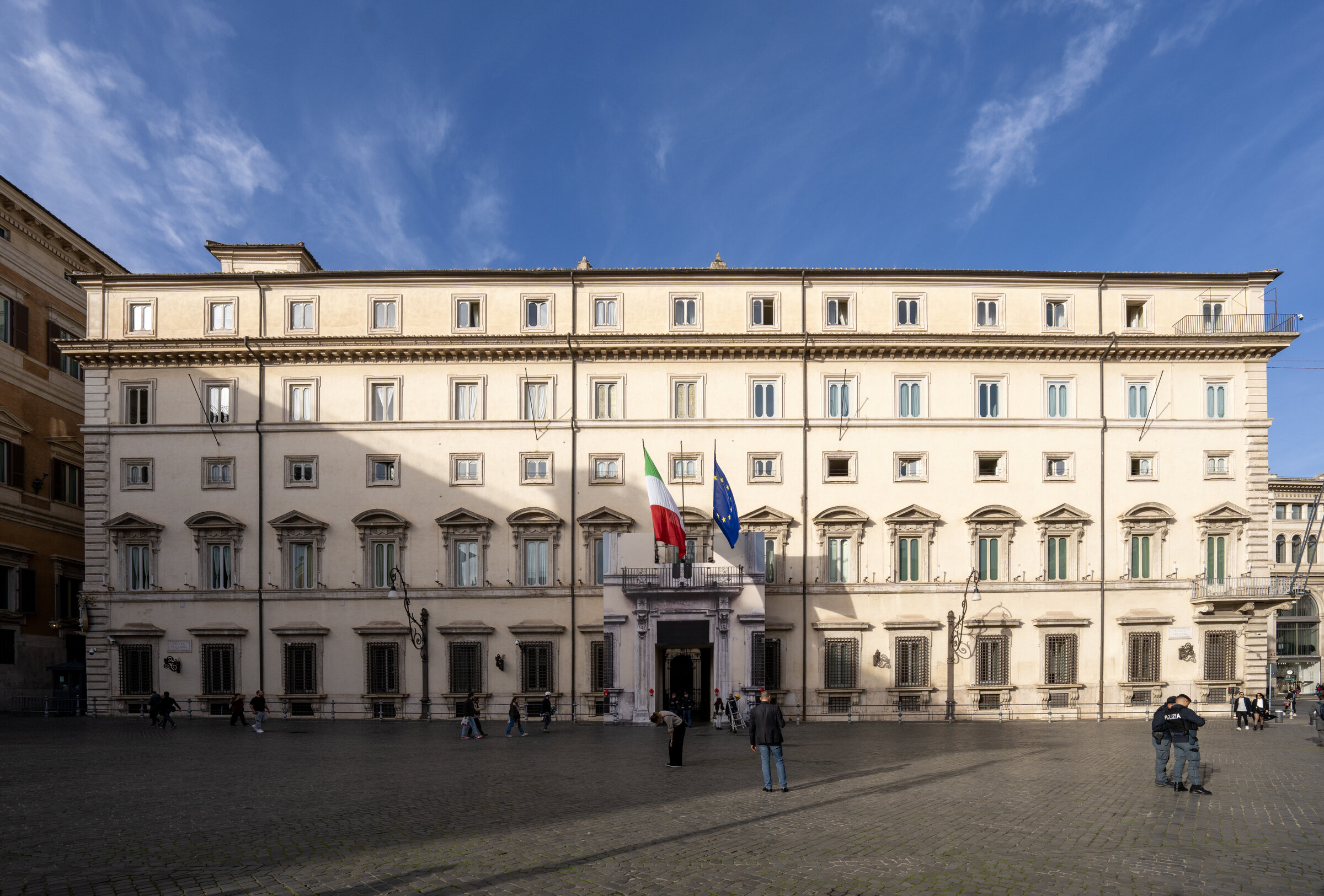 Main facade of Palazzo Chigi on Piazza Colonna, Rome