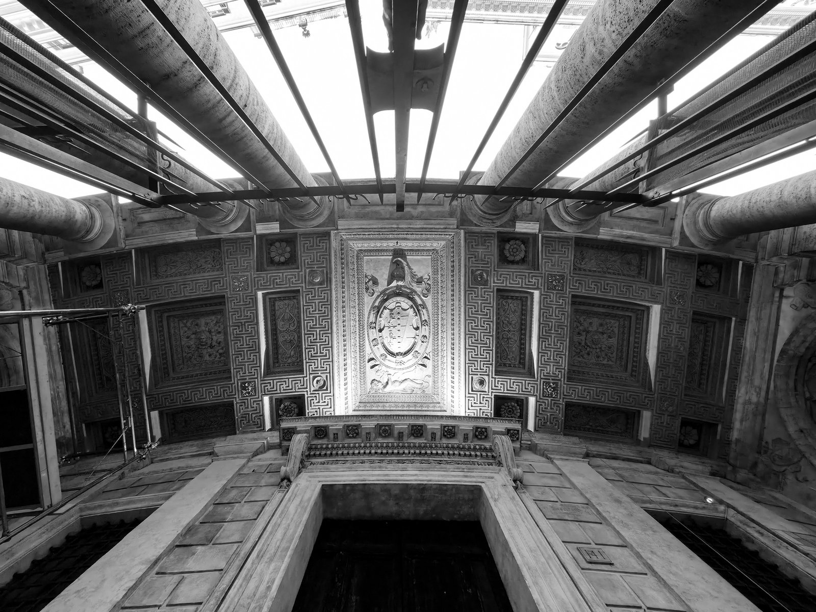 Doric colonnade of the ground-floor portico of Palazzo Massimo alle Colonne, Rome