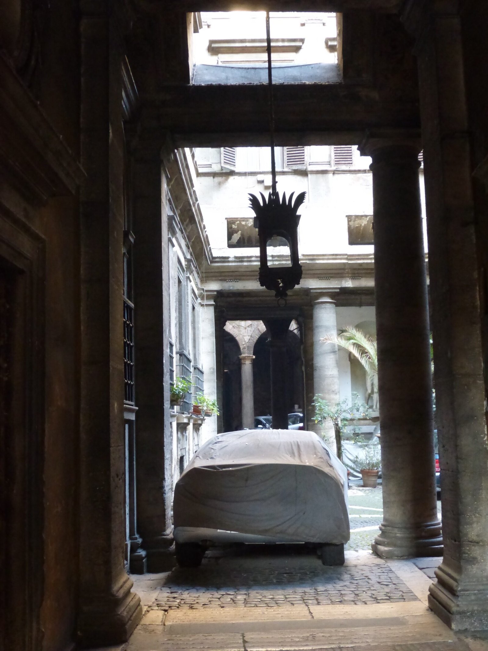 View of the two internal courtyards of Palazzo Massimo alle Colonne, Rome