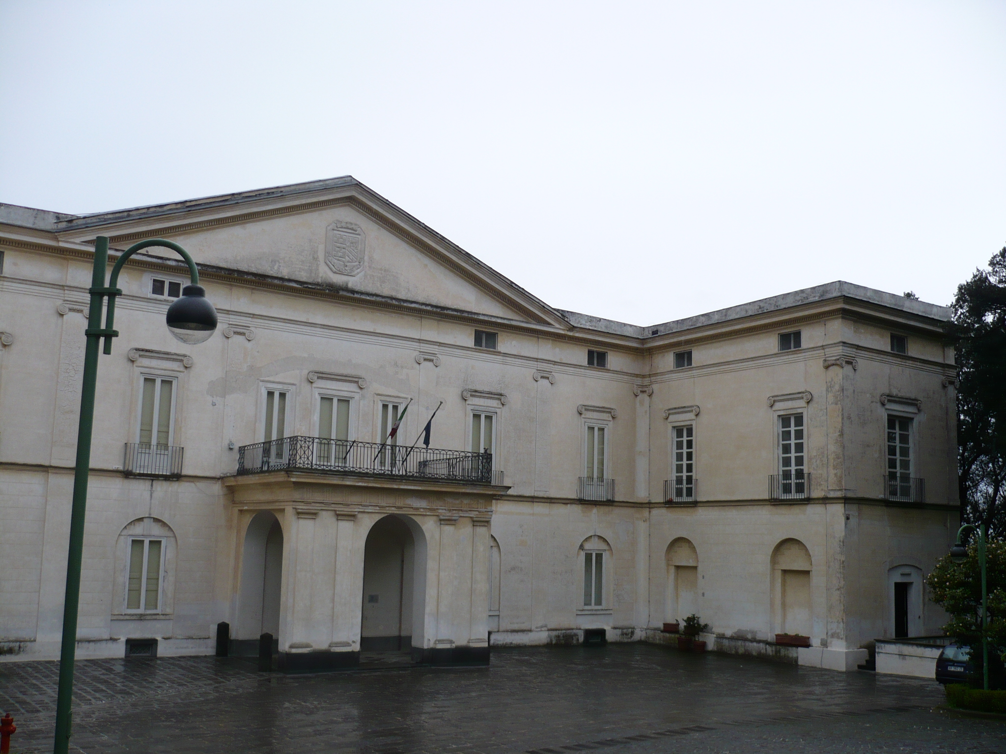 Neoclassical facade of Villa Floridiana on the Vomero hill, Naples
