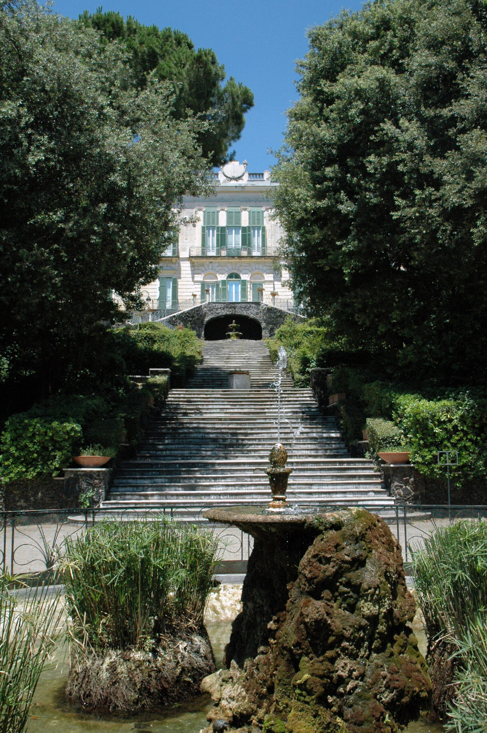 Villa Floridiana seen from the fountain in the landscape park