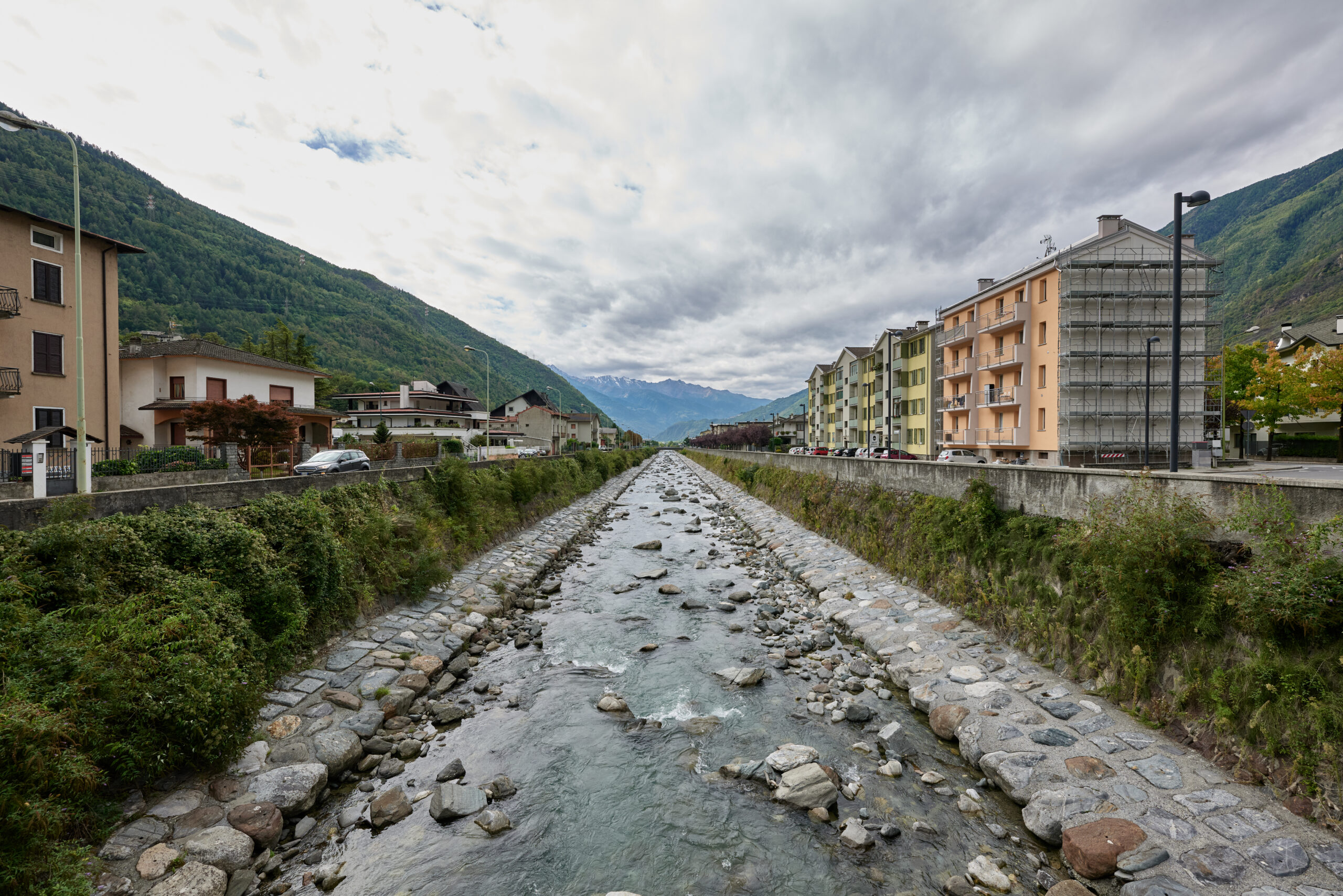 Adda river in Tirano.