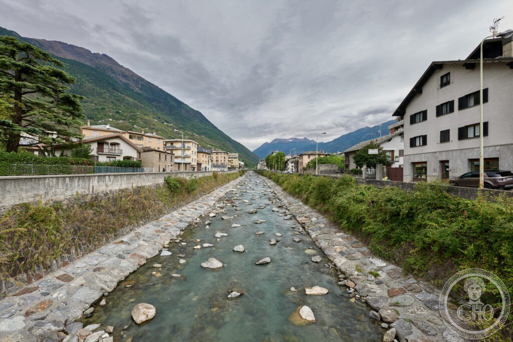 Adda river in Tirano.
