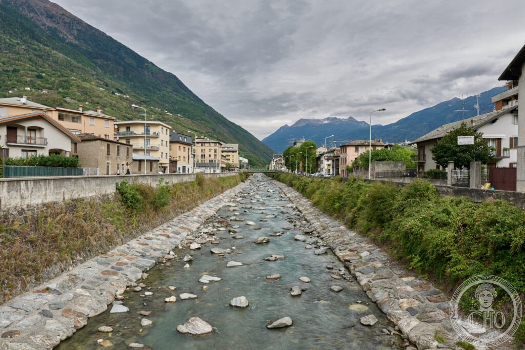 Adda river in Tirano.