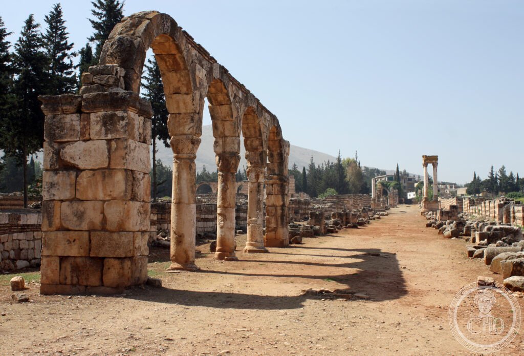 Anjar Lebanon Umayyad city Bekaa Valley Walid I Roman grid plan ruins columns arcade UNESCO World Heritage