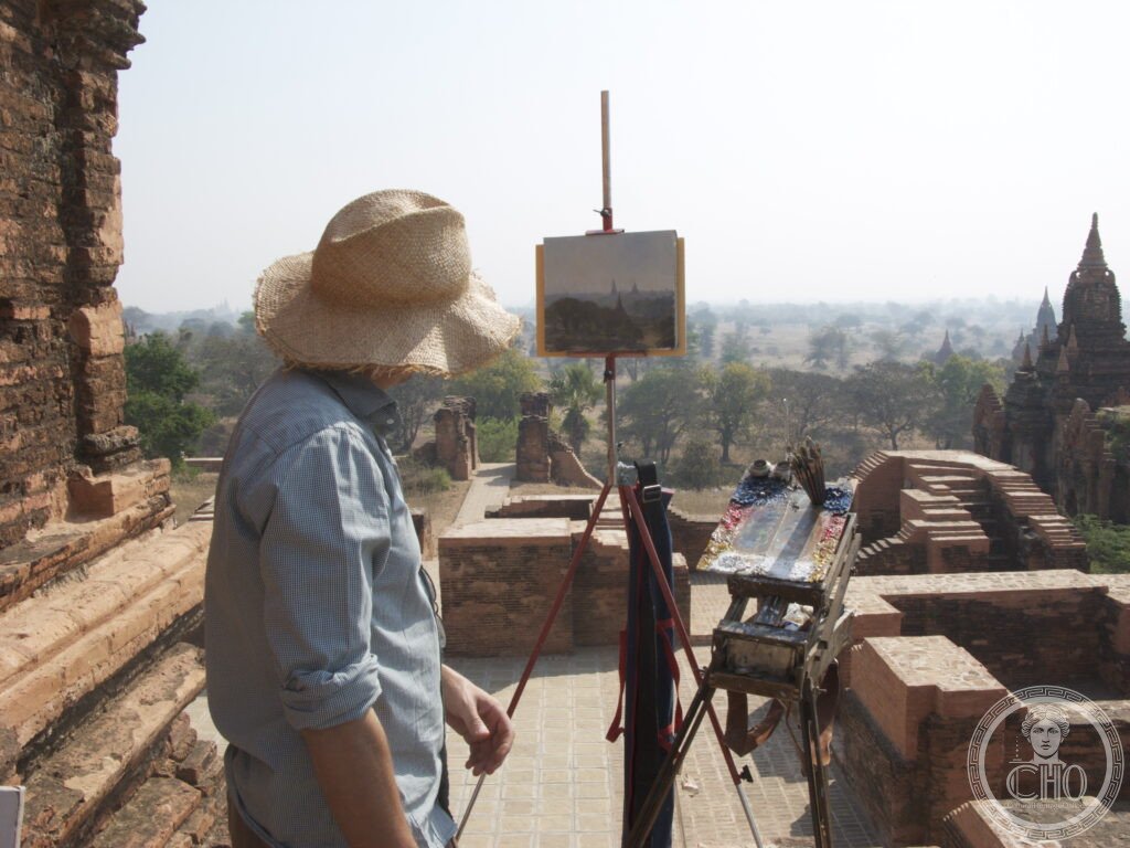 Bagan temples pagodas Myanmar hot air balloon sunrise Irrawaddy plain Buddhist UNESCO