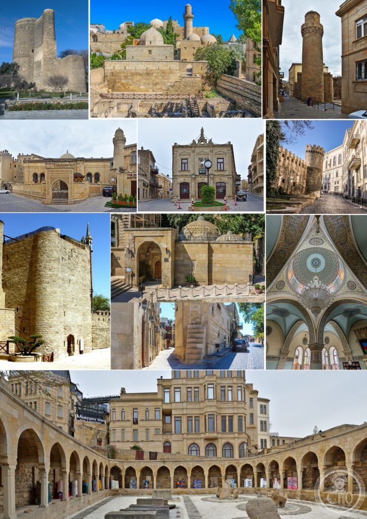 Baku Azerbaijan walled city Maiden Tower Shirvanshah Palace Icheri Sheher UNESCO World Heritage Caspian Sea