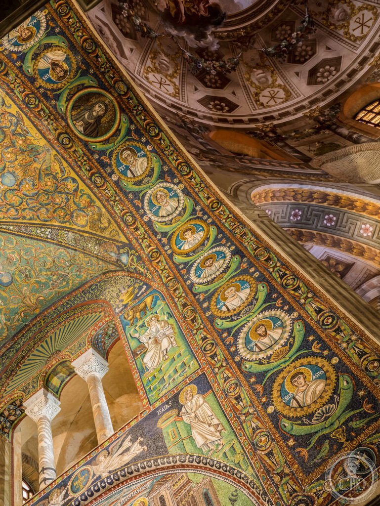 Basilica of San Vitale (built A.D. 547). Detail of the great triumphal arch with