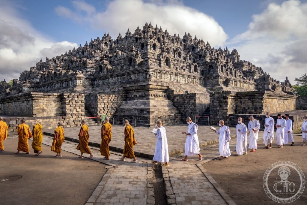 Borobudur Buddhist temple Java Indonesia UNESCO World Heritage sunrise