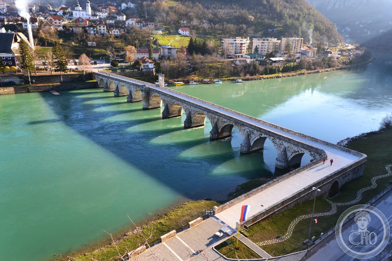 Il Ponte di Mehmed Paša Sokolović sul fiume Drina a Višegrad, Bosnia ed Erzegovina