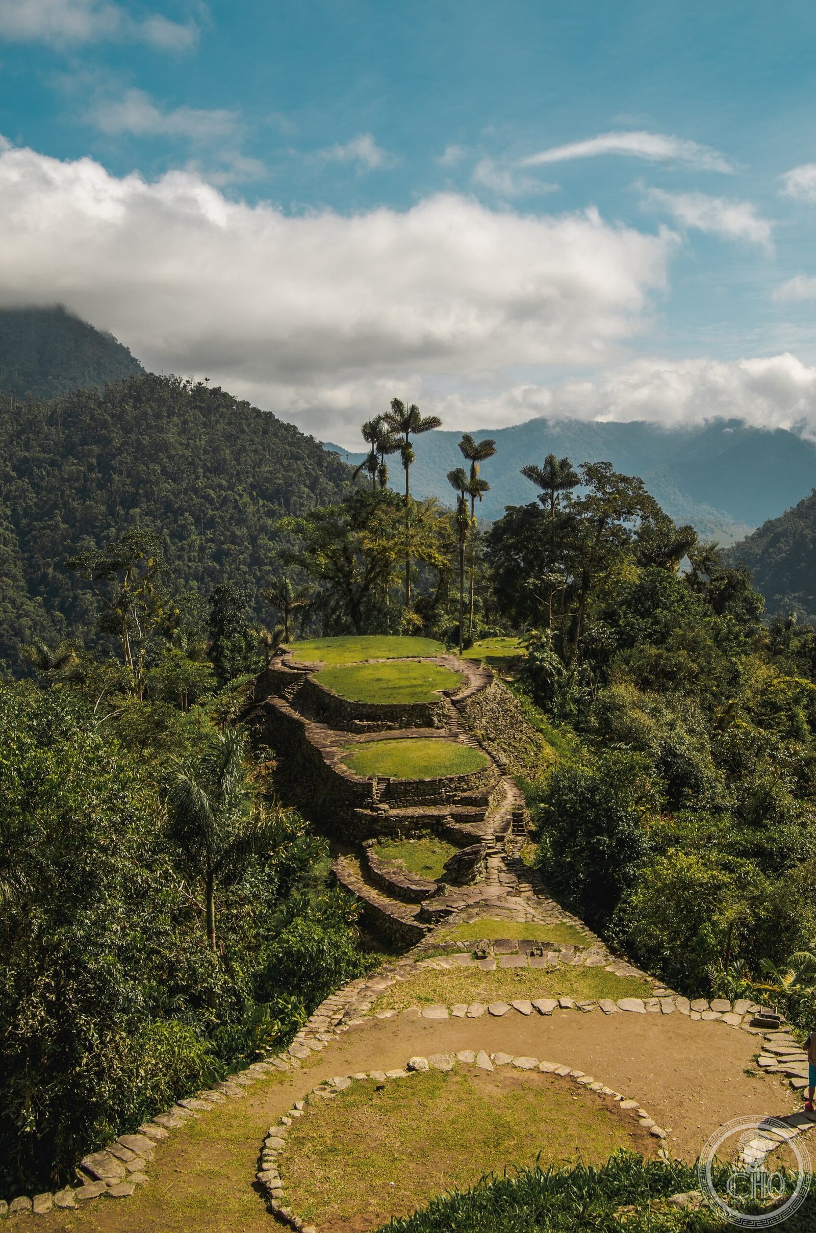 Ciudad Perdida stone terraces in the Sierra Nevada cloud forest, Colombia