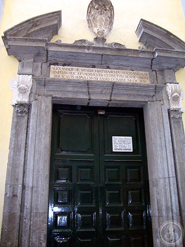 Photograph of the entrance to the Cappella Sansevero in Naples, Italy, taken by