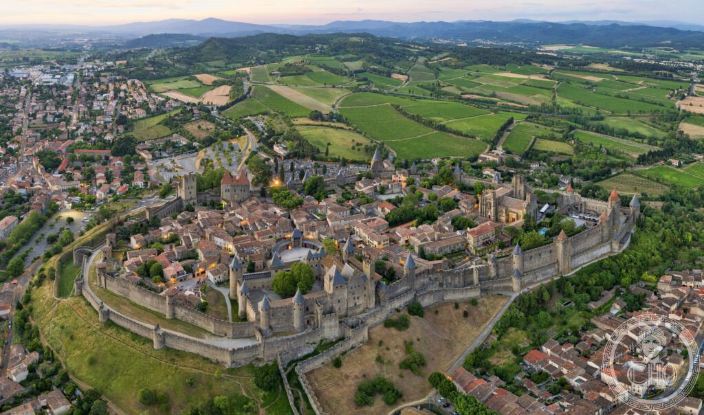 Carcassonne medieval citadel walled city towers Cathars Aude Occitanie France UNESCO fortifications
