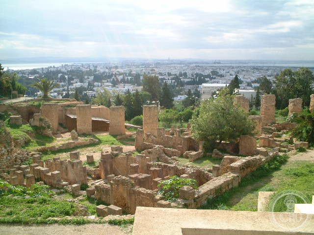 Carthage ruins columns archaeological site Tunisia Mediterranean ancient Phoenician city UNESCO