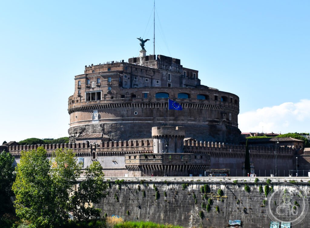 Castel Sant'Angelo viewed from the southeast on Lungotevere Tor di Nona, Ro