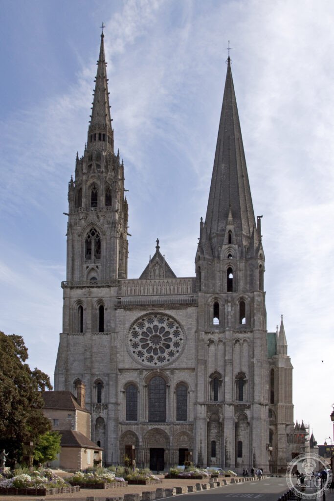 Chartres Cathedral France High Gothic two towers flying buttresses medieval stained glass UNESCO