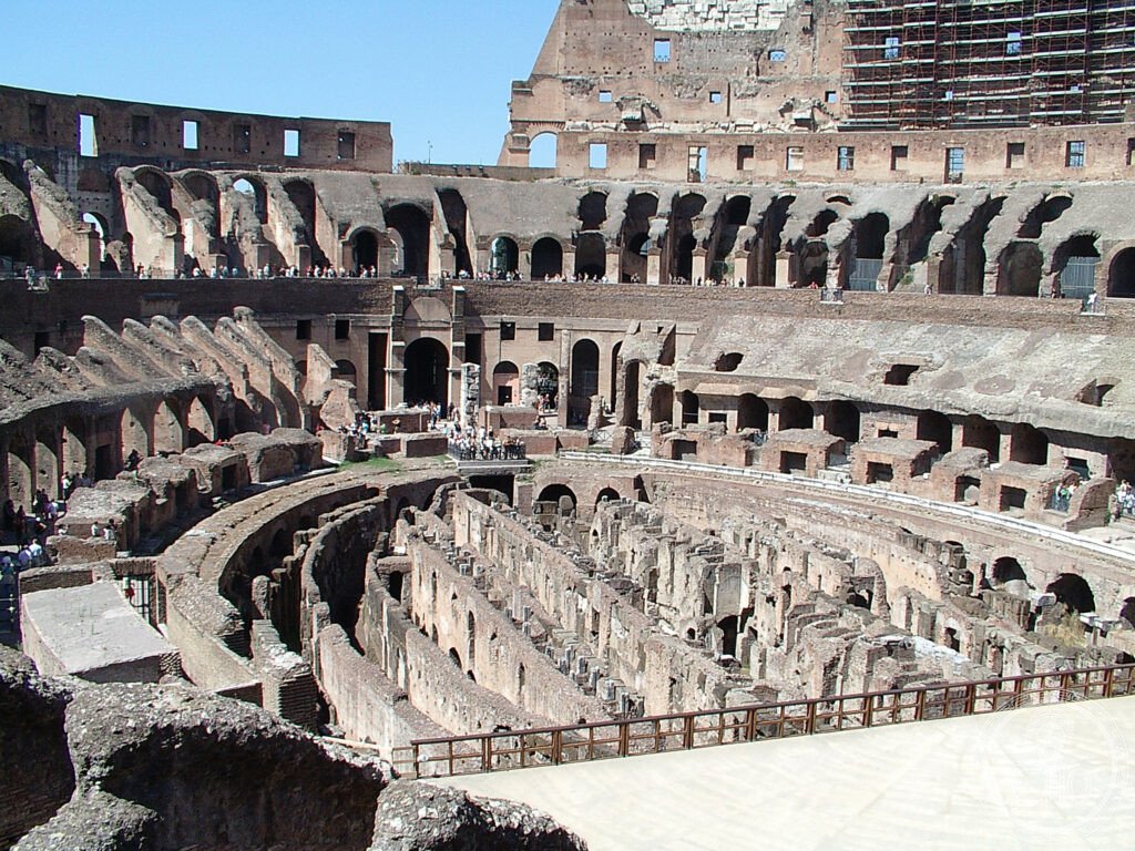 Colosseum exterior arched facade travertine Rome Italy Roman amphitheatre UNESCO