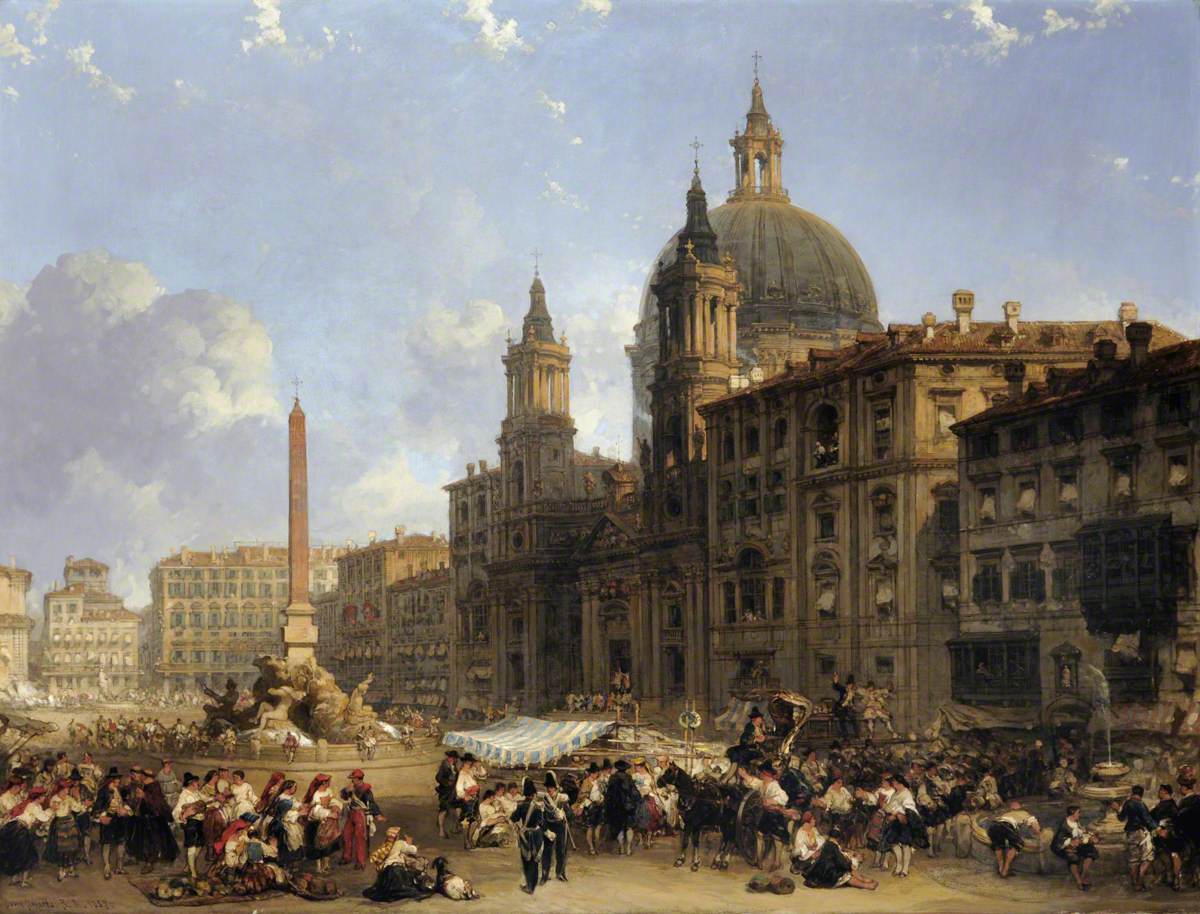 David Roberts %281796-1864%29 - The Piazza Navona at Rome - VIS.1419 - Sheffield Galleries and Museums Trust.jpg