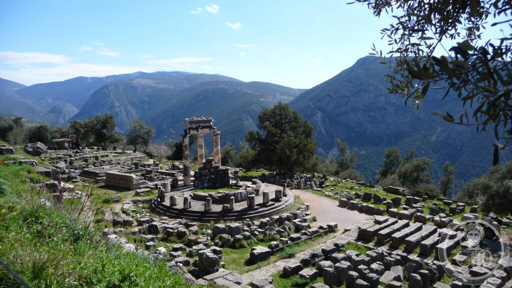 Delphi ancient Oracle Greece Apollo Temple ruins UNESCO World Heritage Parnassus