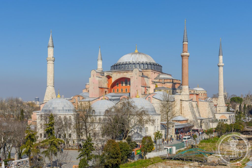 Hagia Sophia Istanbul exterior Byzantine dome four Ottoman minarets Sultanahmet
