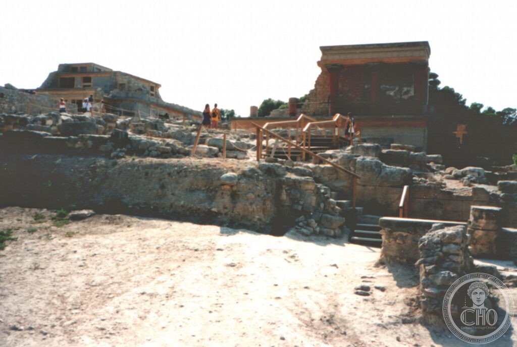 Knossos Palace Crete Minoan fresco bull horn procession Arthur Evans reconstruction Greece UNESCO