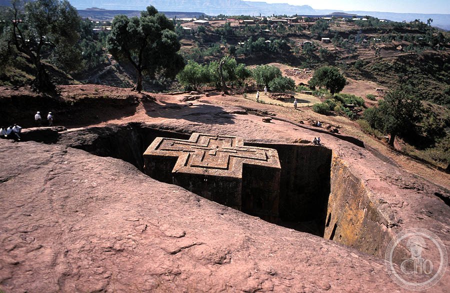Lalibela Ethiopia Bete Giyorgis rock-hewn church cruciform roof UNESCO World Heritage