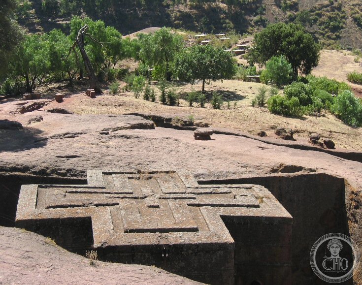 Lalibela rock-cut church Bete Giyorgis St George Ethiopia Ethiopian Orthodox UNESCO