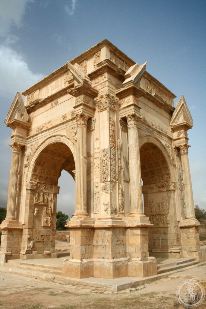 Leptis Magna Arch of Septimius Severus Roman ruins Libya UNESCO Phoenician Mediterranean ancient city