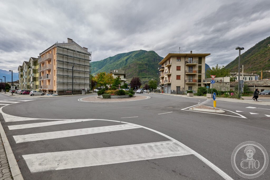 Lungo Adda V Alpini street in Tirano.