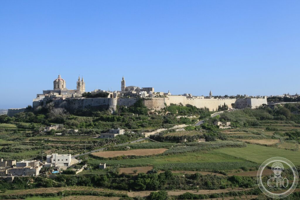 Mdina Silent City Malta Baroque medieval walled city aerial view golden limestone panorama Gozo Channel UNESCO heritage Mediterranean