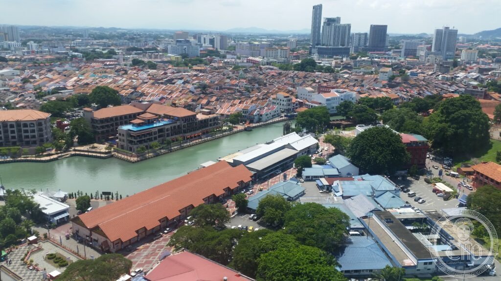 Melaka Malaysia historic city panoramic view Strait of Malacca trading port Dutch Portuguese colonial heritage UNESCO World Heritage Malacca River