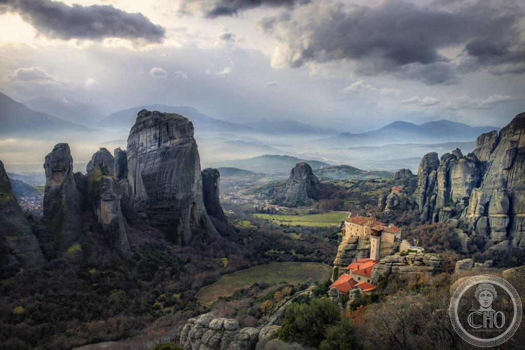 Meteora Greece monasteries on rock pillars UNESCO World Heritage Byzantine Orthodox Christianity Thessaly