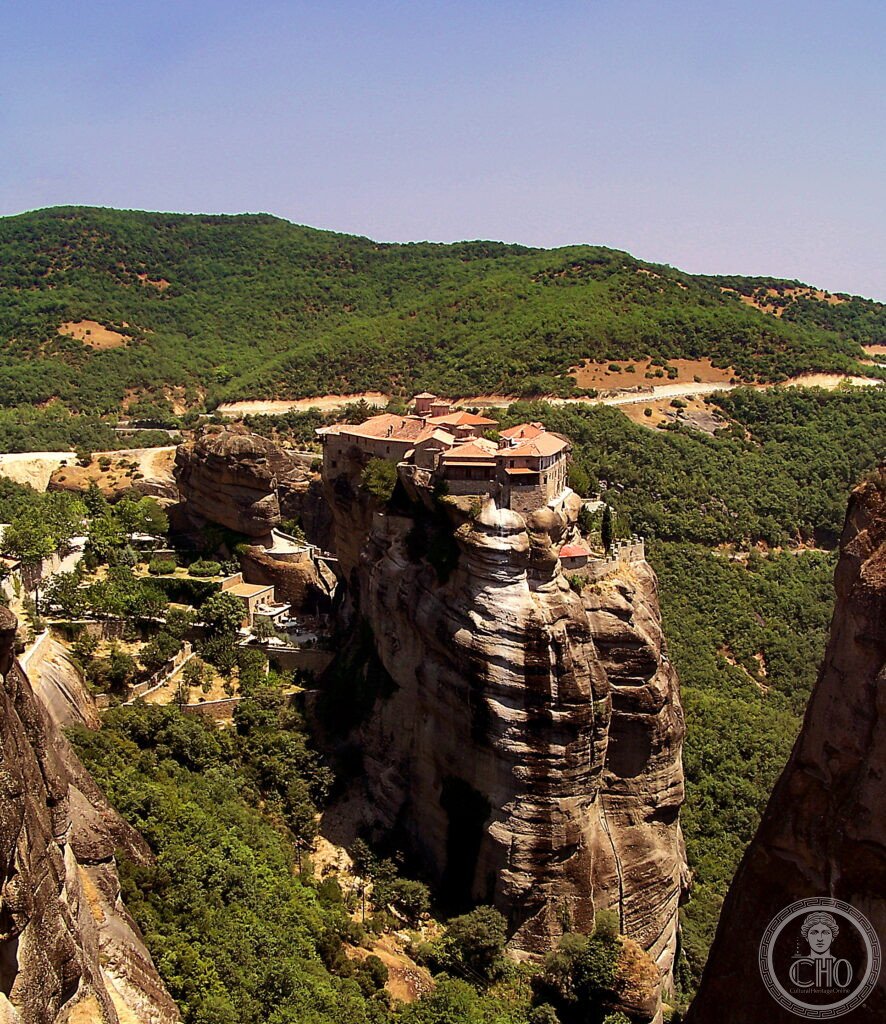 Meteora monasteries sandstone pillars Byzantine Greece Thessaly Kalambaka Orthodox