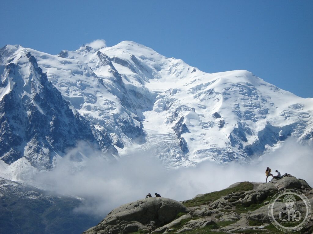 Mont Blanc Alps Chamonix France Italy highest mountain Western Europe snow glacier