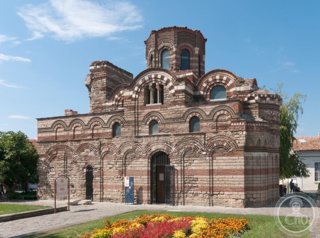 Nessebar Bulgaria Church Christ Pantocrator Byzantine medieval polychrome ceramic faience apse Black Sea peninsula ancient city UNESCO World Heritage Thracian Greek