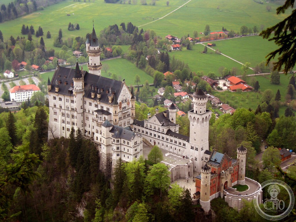 Neuschwanstein Castle Ludwig II Bavaria Germany fairy tale Romanesque Revival white tower Alps