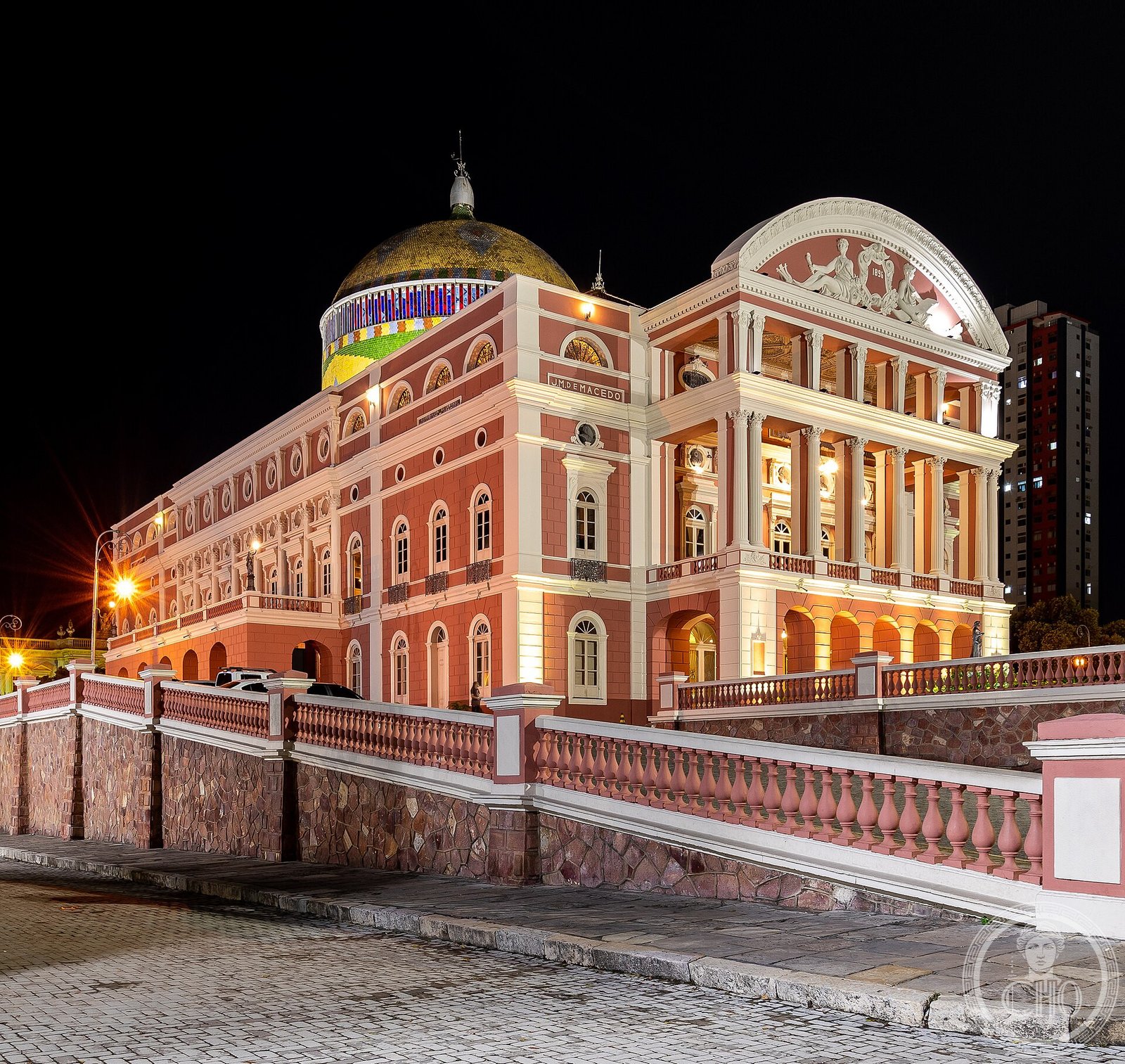Teatro Amazonas Manaus gilded dome Baroque facade Amazon rainforest