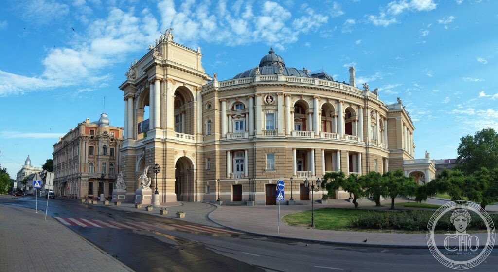 Odessa Opera and Ballet Theatre Vienna Baroque Revival facade illuminated at night