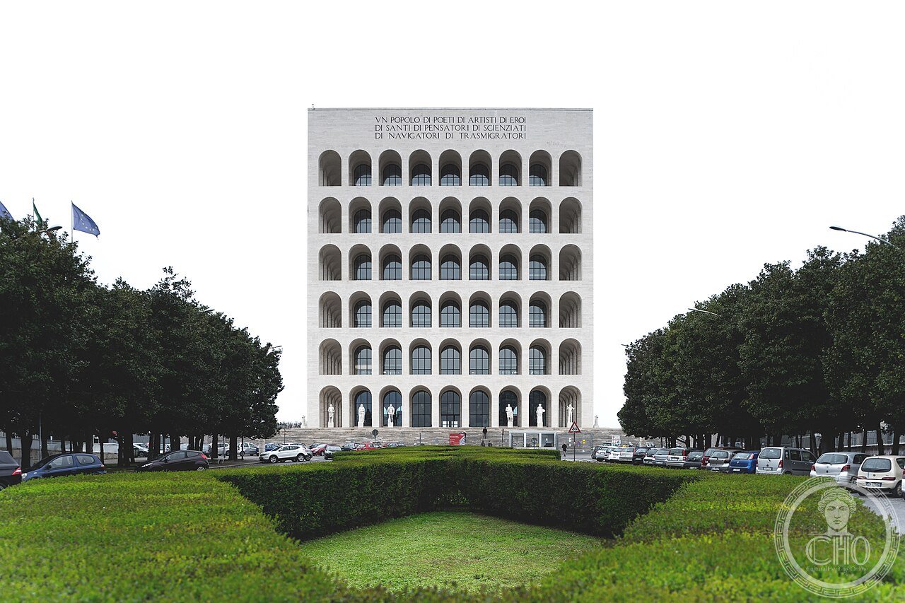 Palazzo della Civiltà Italiana EUR Rome Square Colosseum rationalist architecture