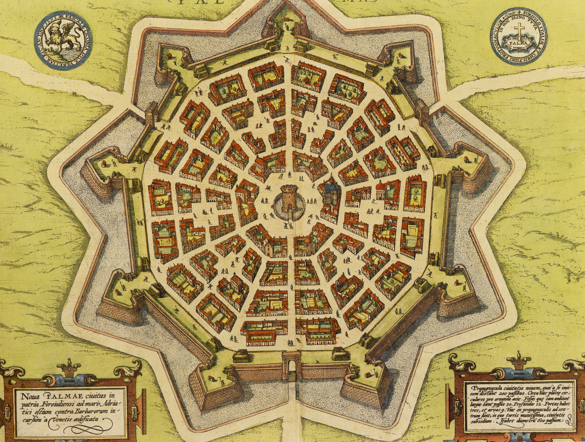 Den venetianiska modellstaden Palmanova ur Georg Braun & Frantz Hogenberg