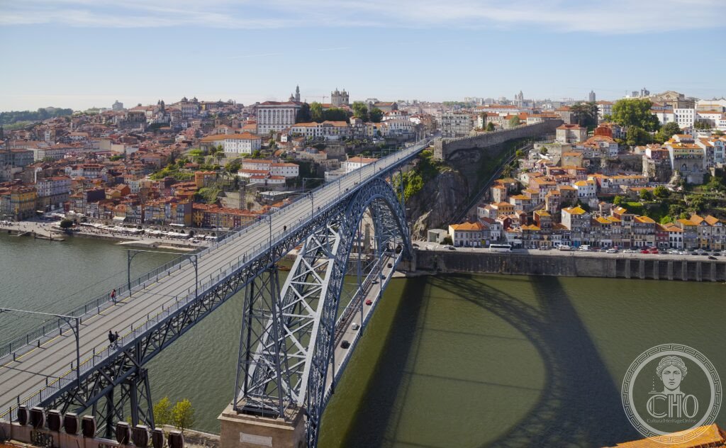 Porto Portugal Dom Luís I Bridge Douro River Ribeira Gaia wine cellars azulejo Baroque UNESCO World Heritage port wine iron bridge 1886 Gustave Eiffel